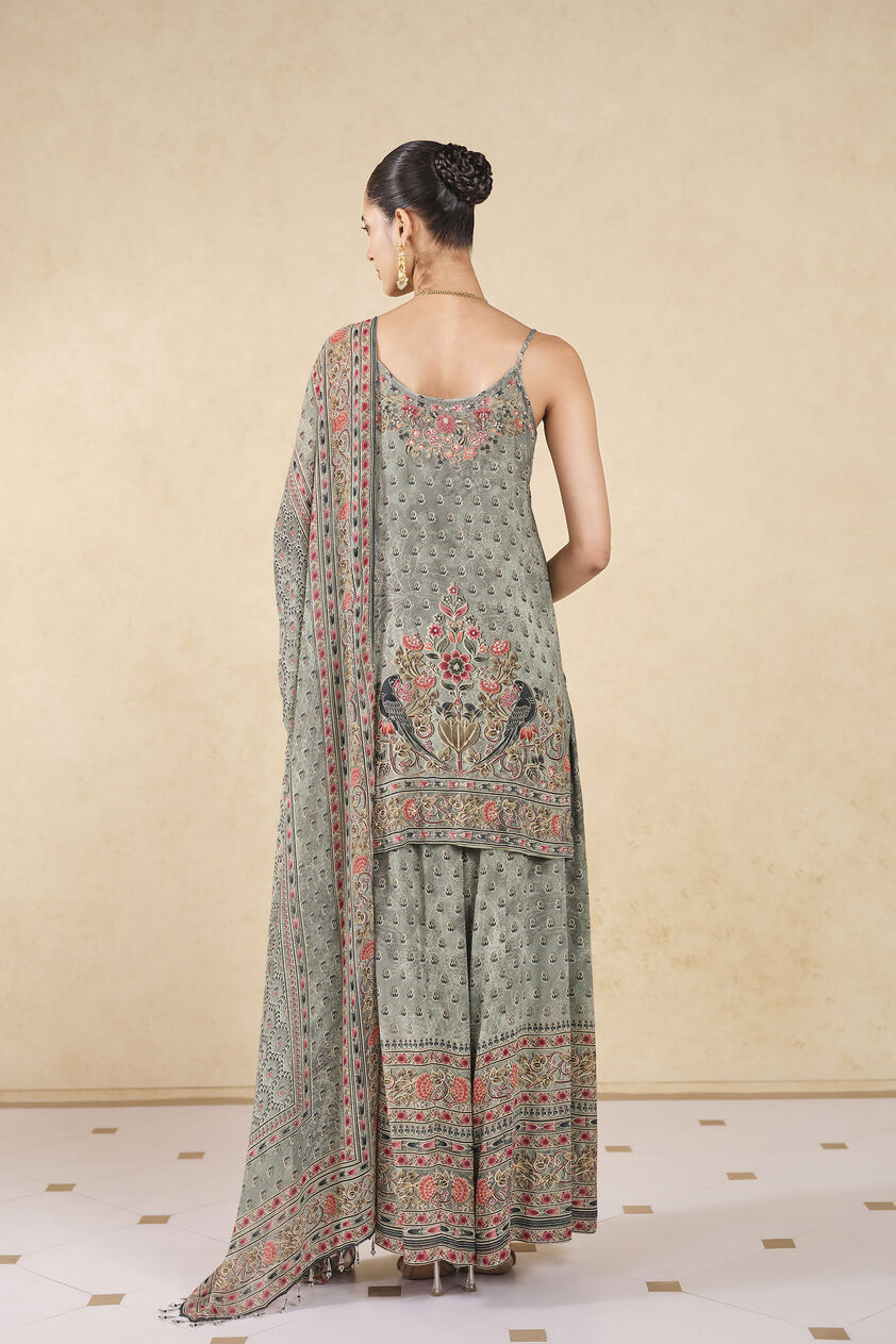 Zeina Printed Sharara Set - Sage, Sage, image 2